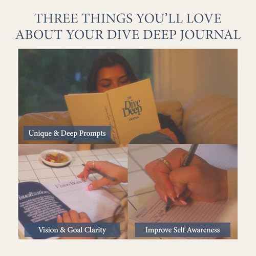 Daily Dopamine Dive Deep Journal - 2025 Guided Self-Reflection & Visualization Journal, Mental Health & Wellness Planner with Deep Prompts for Understanding Yourself & Future Planning, Self-Care & Daily Reflection Notebook for Men & Women