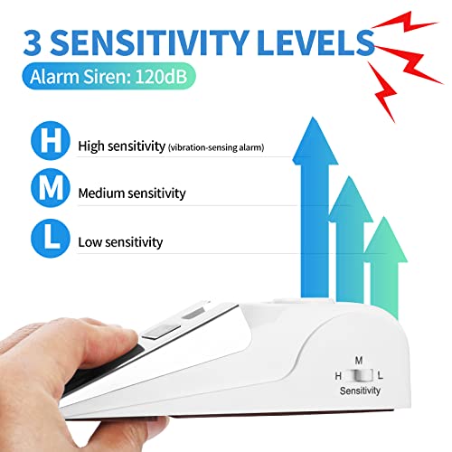 Door Stop Alarm, Door Stopper with 120DB Security Alarm, Floor Wedge Doorstop for Travel Apartment Home House (Pack of 4)