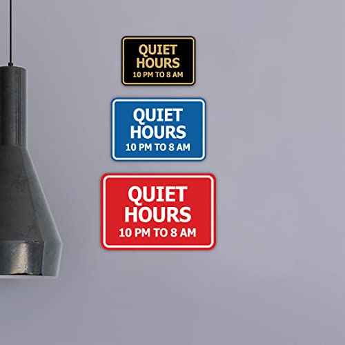 Signs ByLITA Classic Framed, Quiet Hours 10 pm to 8 am Sign (Black) - Medium (5 Pack)