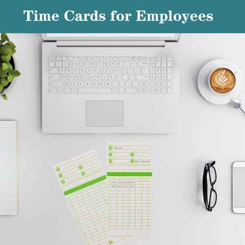 500PCS Time Cards for Employees, 2-Sided, Monthly Time Cards for HN3000, 3 3/8" x 7 3/8", Green