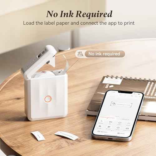 NIIMBOT Label Maker Machine Bluetooth Label Printer for School Home Office Organization, Mini Labeler D110 Label Machine with 3Rolls Labels