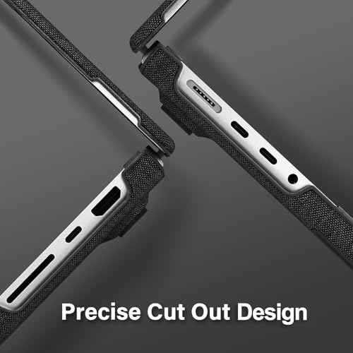 MOSISO Compatible with MacBook Pro 14 inch Case 2025 2024 2023 2022 2021 M5 M4 M3 M2 M1 A3434 A3112 A3185 A3401 A2918 A2992 A2779 A2442, Knit Fabric Coated Hard Case with Fold Kickstand, Black