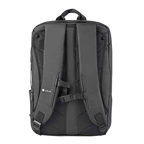 CZUR Business Travel Backpack for Men, Black Water Resistant Laptop Backpack, High Capacity Work Backpack Fits 17.3 Inch Laptop