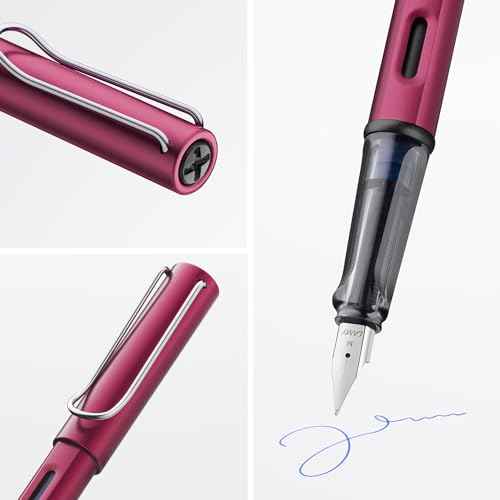 LAMY AL-star black purple - Fountain Pen with ergonomic grip & polished steel nib in size M - lightweight aluminum body - including LAMY T 10 blue cartridge - Right-Handed