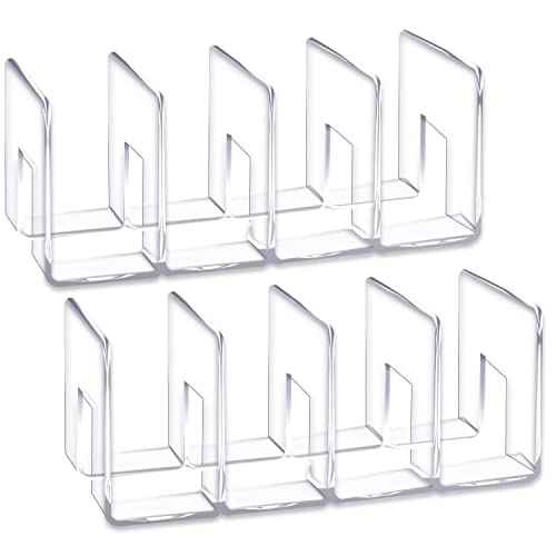 YAGELI Clear Acrylic Desk File Sorter Purse/Handbag Organizer Clutch Divider Mesh Folder Office Supplies Stand Bookshelf (3 Sections) (2Pack-4Sections)