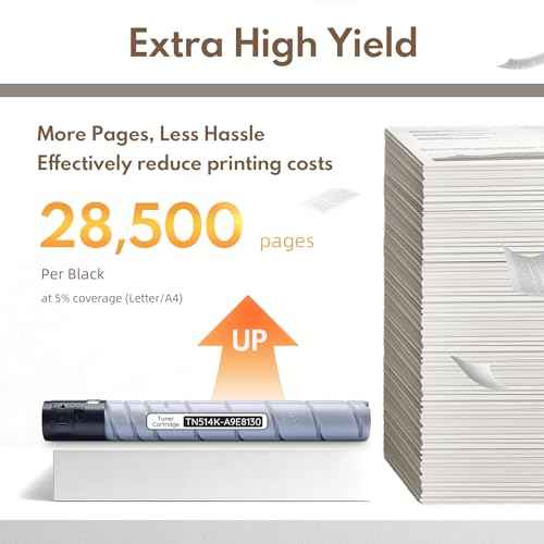 TN514 TN514K High Yield Toner Cartridge Black 1-Pack Replacement for Konica Minolta TN-514K A9E8130 Toner Cartridge Works for Bizhub C458 C558 C658 Printers | Up to 28,500 Pages