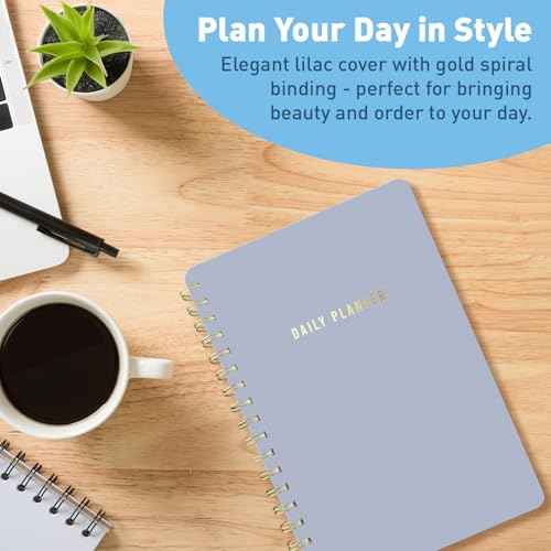 Sweetzer & Orange Daily Planner Notebook ? Undated Two-Page Daily Layout with Hourly Schedule, To-Do List, Priorities, and Notes ? 6.5" x 9.5" Spiral Bound Productivity Organizer ? 160 Pages