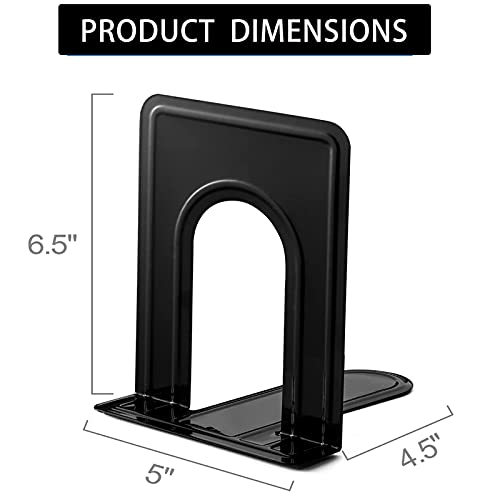 Heavy Duty Metal Bookends - Sturdy T-Shaped Book Holders for Shelves