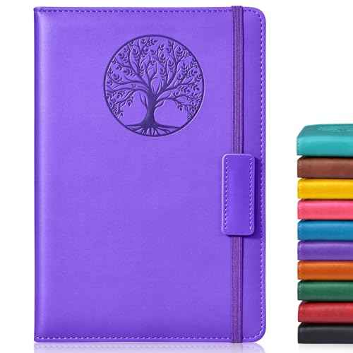 Lined Journal Notebook for Women Men,256 Pages A5 Hardcover Leather Journals for Writing,Travel,Business,Work & School,College Ruled Notebooks for Note Taking,Diary Notepad 5.7"¡¿8.3" purple