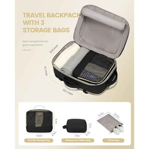 LOVEVOOK Large Travel Backpack for Women, 40L Carry on Backpack for Airplanes,TSA Personal Item Travel Bag fits 17" Laptop,Travel Essentials Carry On Bag Flight Approved with 3 Packing Cubes