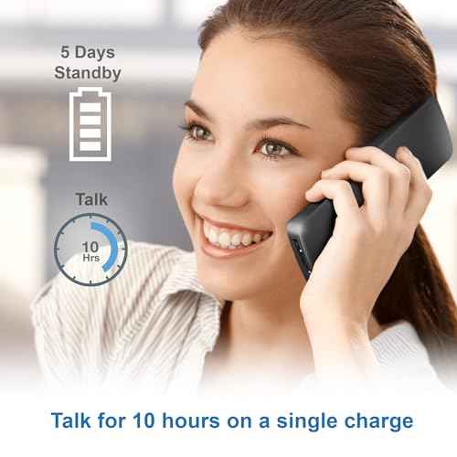 AT&T GL2101 DECT 6.0 Cordless Home Phone with Call Block, Caller ID, Full-Duplex Handset Speakerphone, 2" White Backlit Display, Lighted Keypad (Graphite & Black)