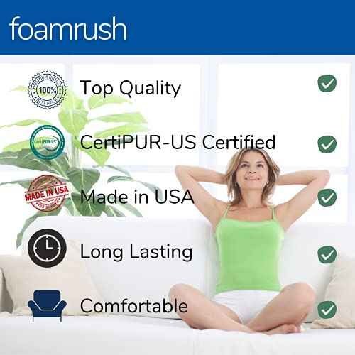 FoamRush 5" x 23" x 26" High Density Upholstery Foam Cushion, Square Foam for Dining Chairs, Chair & Wheelchair Seat Cushion Replacement