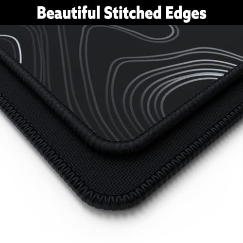Gamer Boss - Gaming Mouse Pad - 60 x 30 Inches - 4mm Thick with Stitched Edges, Non-Slip Rubber Base, Premium Cloth Mousepad, Desk Mat for Laptop, Keyboard, Computer & PC (Giga, Topographic)