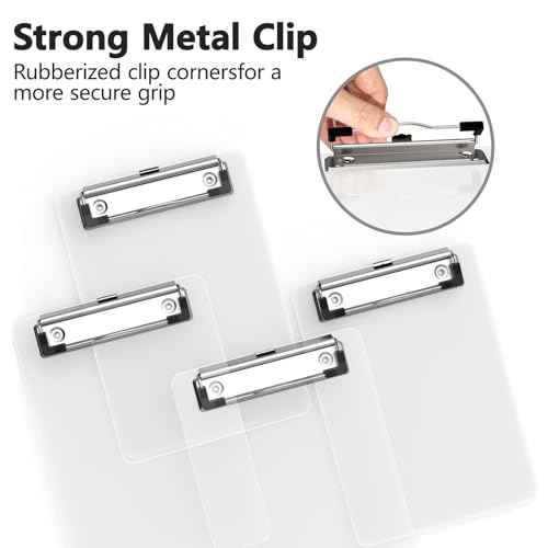 Mini Clipboard 50 Pack, 5 x 7 Plastic Small Clear Clip Boards with Low Profile Clip, Memo Size for Classroom, Teacher, Students, School & Office Supplies