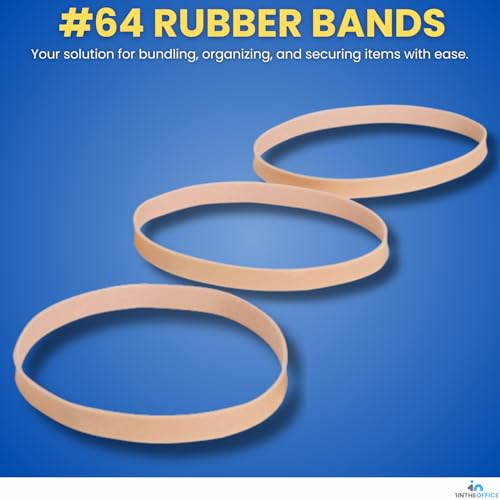 Heavy-Duty Beige Thick Rubber Bands Size 64 – 380 Pack | 1InTheOffice