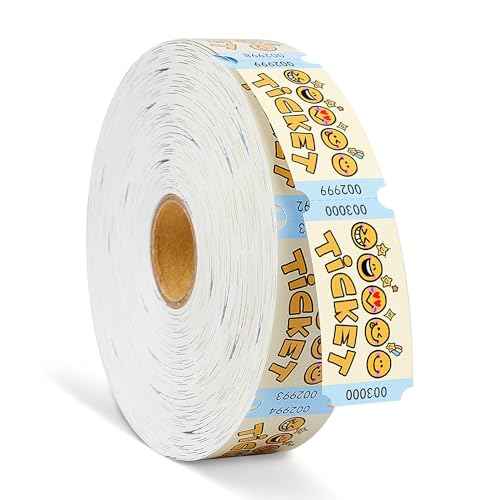 Single Roll Raffle Tickets for Events, Party Raffle Tickets for Classroom, School Carnivals, Class Reward, Family Games, Arcade, Entry, Fall Carnival, Door Prizes (1000 Pcs)