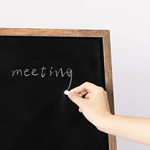 Navaris Wall-Mounted Chalkboard - Approx. 28" x 20" Framed Blackboard for Wall - Memo Message Board with 4 Chalk Sticks for Home Kitchen Office Kids