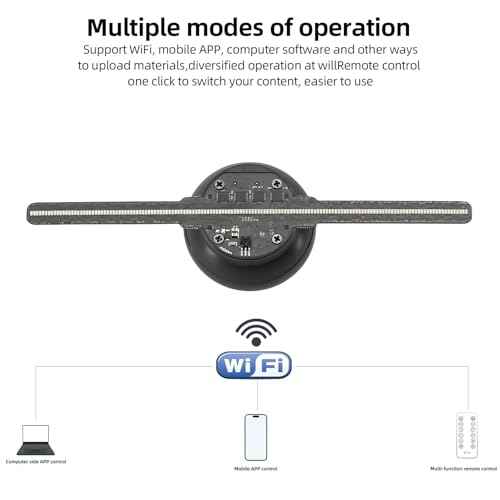 3DHologram Fan,Picture Fan Spinner with Bluetooth +Remote ,Hologram Projector HD LED with 700 Video Library ,Holographic Fan for Halloween,Home Decorations,Anime character projection,Parties