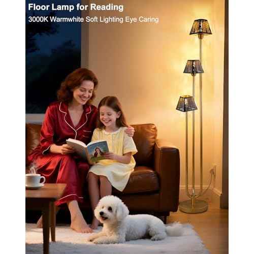 Lightdot Arc Floor Lamps for Living Room, Modern Standing Lamp with Hanging Drum Shade, Tall Standing Floor Lamp with Foot Switch, Over Couch Arched Reading Light for Bedroom, Office (Black)