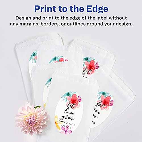Avery Matte White Oval Labels, Sure Feed Technology, 2" x 3-1/3", 400 Matte White Printable Labels