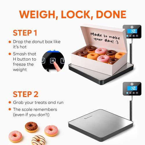 Digital Parcel Scale 200kg / 440lb Commercial Postal Weighing Scale with Tare & Hold