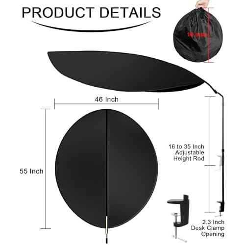 Cubicle Shade and Desk Shade, Adjustable Office Cubicle Desk Canopy to Block Light and AC Airflow, for Cubicle Cover & Light Shield for Partitions to Block Overhead Light and Glare, Black - 2025 New