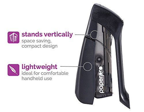 PaperPro Compact Classic Stapler Black – 15 Sheet Capacity, 80% Easier Stapling, Bulletin Board Tacking