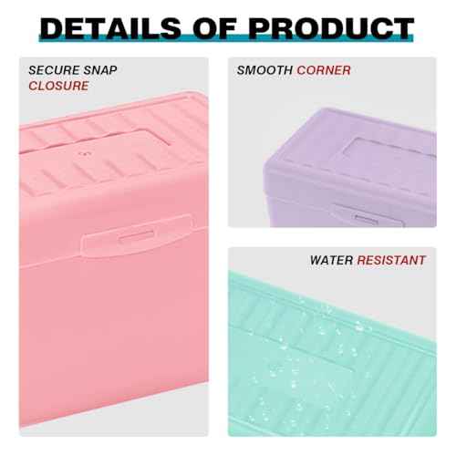 H4D Index Card Holder 3x5, Index Card Box Organizer Case, 3x5 Flash Note Card Holder, 3 Packs (Pastel Colors)