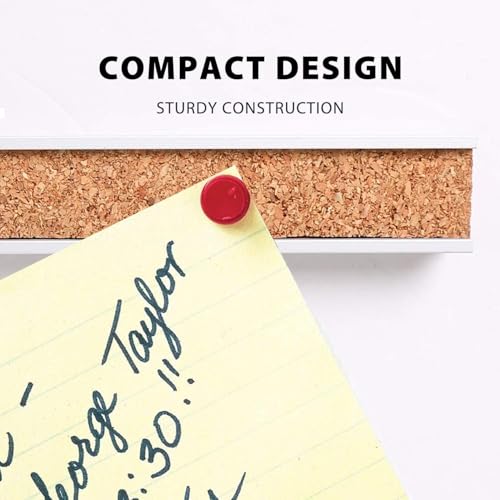 Corksidol Bulletin Bar Strip, Cork Board, Cork Strips, 24" x 1", Classroom, Office, Walls, Cubicle, Aluminum Frame,5 Pack, Silver