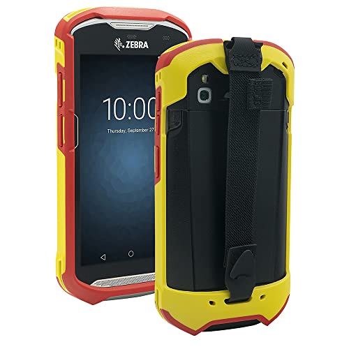 IYOUBOL Rugged Protective Case with Hand Strap for Zebra TC51 TC52 TC56 TC57 (Red+Yellow)