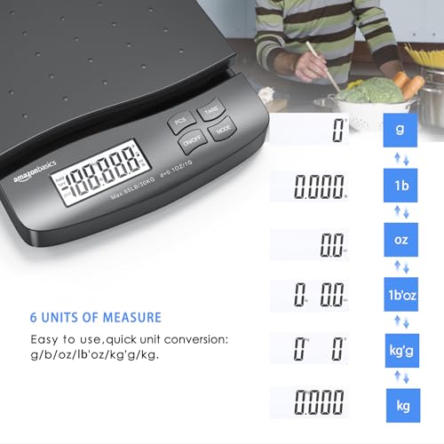 Amazon Basics Digital Postal Scale 65 lb Capacity with Tare & LCD Display