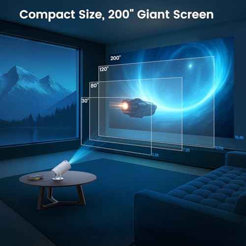 Mini Portable Projector with WiFi and Bluetooth,Support Movie Projector 1080P HD,Auto Keystone Correction,180¡Æ Rotatable,Compatible with TV Stick, HDMI, USB, Smartphone, Laptop (White 1)