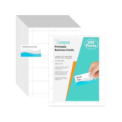 Thick Business Cards 200 Printable Business Card, 3.5" x 2" Business Card Paper Compatible with Laser & Inkjet Printer, Double-sided Printing, Heavyweight, Matte White Paper, (10 Cards/Sheet)