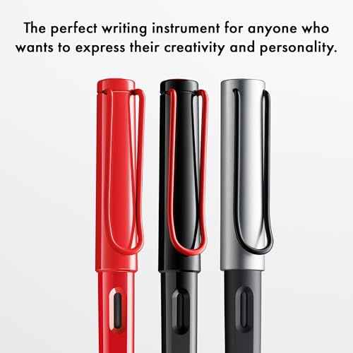 Lamy joy black - calligraphy fountain pen with ergonomic grip & polished steel nib in line width 1.1 mm - Calligraphy Fountain Pen with ribbon nib - incl. ink cartridge T 10 blue
