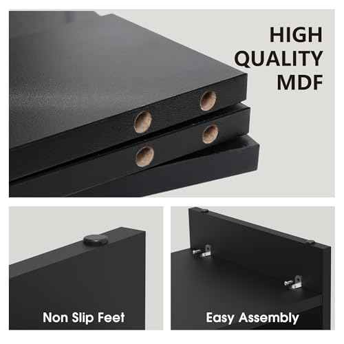 FITUEYES Monitor Stand - 2 Tier Computer Monitor Riser with 21.3 Inch Shelf, Wood Desktop Stand for Laptop Computer Screen, Desk Organization, Office Supplies