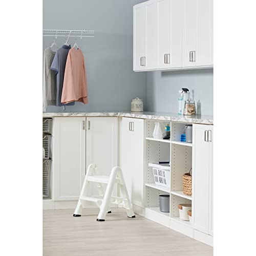Rubbermaid EZ Step 2-Step Folding Stool White | Durable Stool
