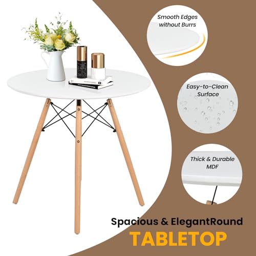 Tangkula Round Dining Table Set for 4 – 5-Piece Modern Kitchen & Living Room