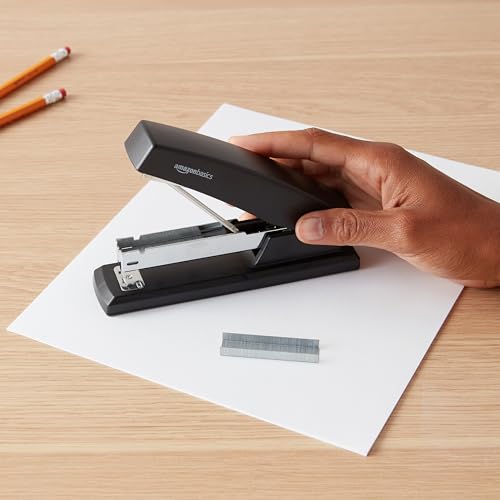 Amazon Basics Office Stapler with 1000 Staples, 25-Sheet Capacity, Non-Slip Base – 1-Pack