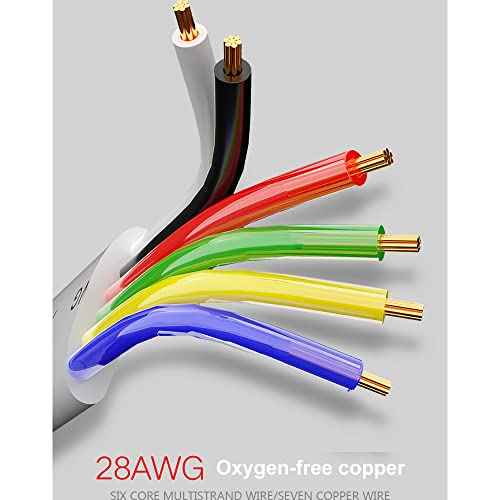 100M(328ft) Pure Copper Multi-Strand Telephone Line RJ11 Communication 6-Core Indoor Connecting Line Flat Line, Black