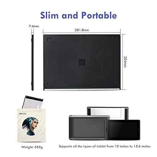 HUION Adjustable Stand Multi-Angle Portable Desk Stand for 10-15.6" Graphics Drawing Monitor Tablet Pen Display, Suitable for Kamvas Pro 12/13/16, Kamvas 12/13/16, iPad Pro, Wacom Cintiq