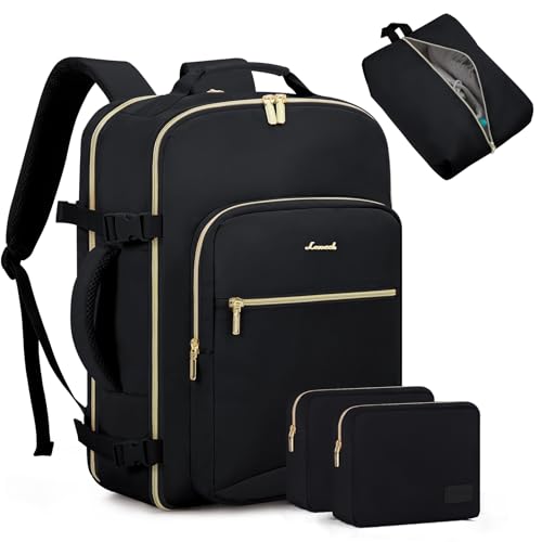 LOVEVOOK 50L Travel Backpack for Women Men,Waterproof Airline Approved Carry On Luggage Travel Essentials,TSA Carry On Backpack Personal Item Travel Bag Suitcase Weekender Traveling with Packing Cubes