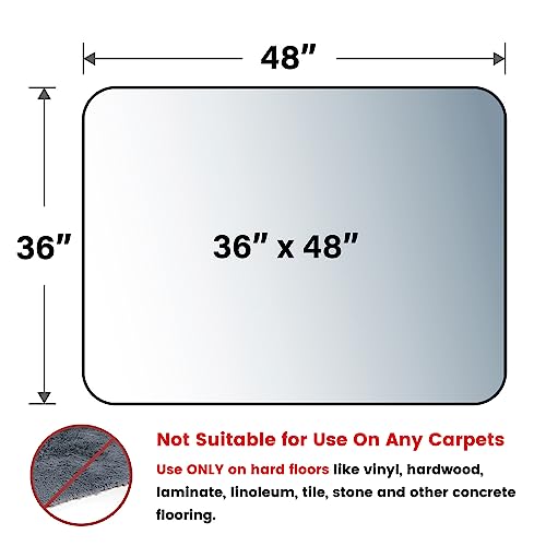 Yecaye Transparent Office Chair Mat for Hardwood Floors 36x48 Inches