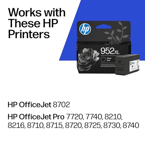 HP 952XL Black High-Yield Ink Cartridge - 1 Pack for OfficeJet & Pro Series
