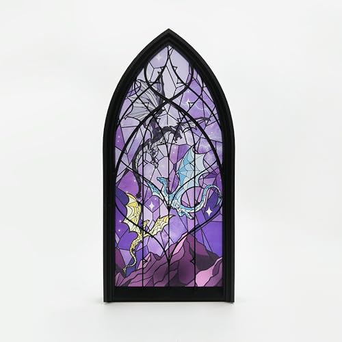 TwoDays 4th Wing Inspired Book Nook ? Fantasy Dragon Merch Bookshelf Decor for Book Lovers, Gifts for Bookish Collectors Library (Black)
