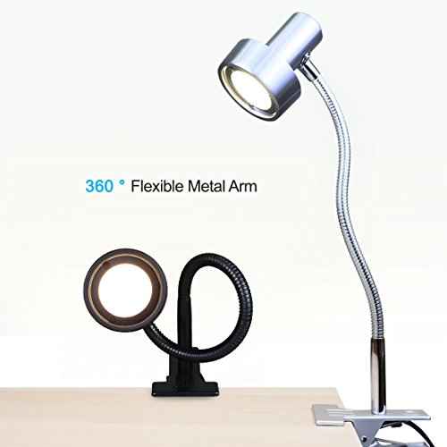 O¡¯Bright Luxor - Dimmable LED Desk Lamp with Gooseneck (Black-Clip on)