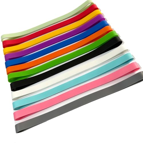 HAIDIBAO Silicone Rubber Bands 12Pcs 8in Multicolor Heavy Duty Wide 0.39in