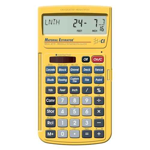 Calculated Industries 4019 Material Estimator Calculator | Finds Project Building Material Costs for DIY¡¯s, Contractors, Tradesmen, Handymen and Construction Estimating Professionals,Yellow