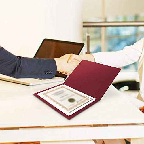 SUNEE Certificate Holders(Burgundy, 50 Packs), Diploma Covers Gold Foil Border, for Letter Size 8.5x11 Certificates, Cardstock, Document Papers