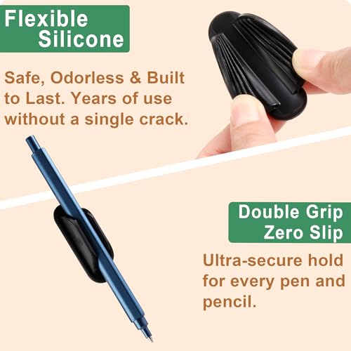 Tiizze Black Silicone Pencil Holders 10 Pack - Classroom & Desk Organizer