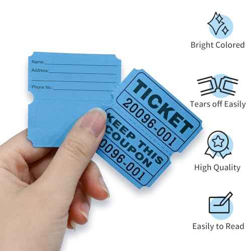 L LIKED Raffle Tickets Double Rolls 1000 Per Roll 50/50 Raffle Tickets for Events,Carnivals, Entry, Class Reward, Prizes(Blue)